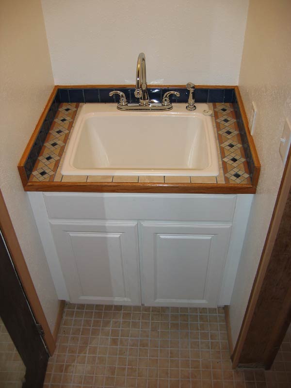 This is the new Laundry tub. Note that we dropped a tub into a kitchen ...